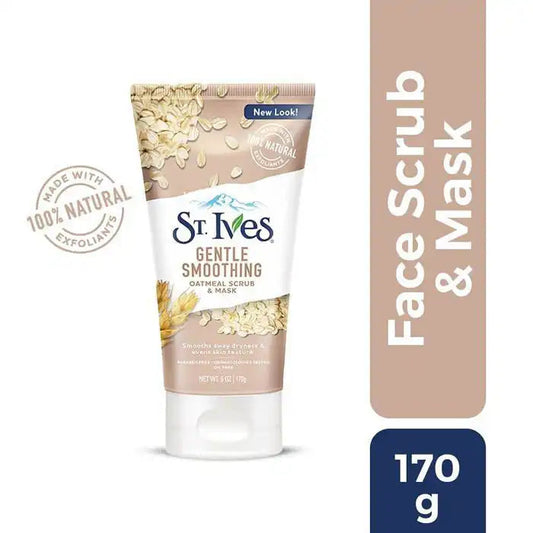 GOMMAGE VISAGE - ST.IVES - ST IVES GENTLE SMOOTHING OATMEAL SCRUB & MASK - 170g - Vegan - Tous types de peau Parfumerie MAMA