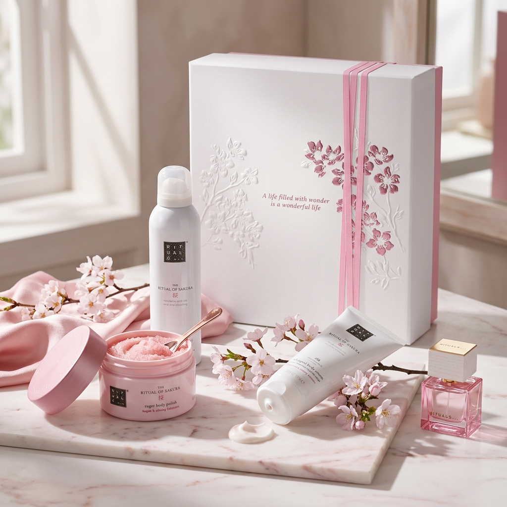 The Ritual of Sakura Rice Milk & Cherry Blossom Bath & Body Medium Gift Set