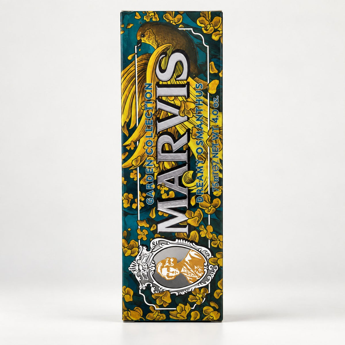 Tube de dentifrice Marvis Dreamy Osmanthus Garden Collection 75 ml sur fond blanc