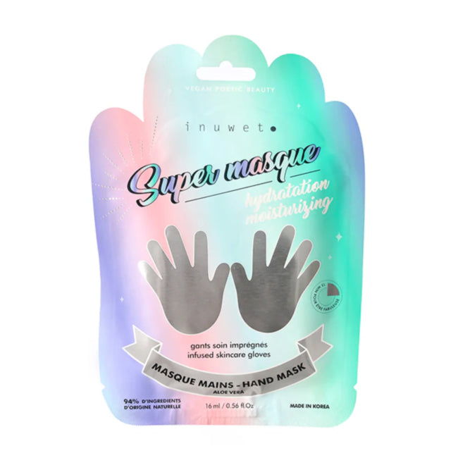INUWET MASQUE MAINS GANTS IMPRÉGNÉS HYDRATANT