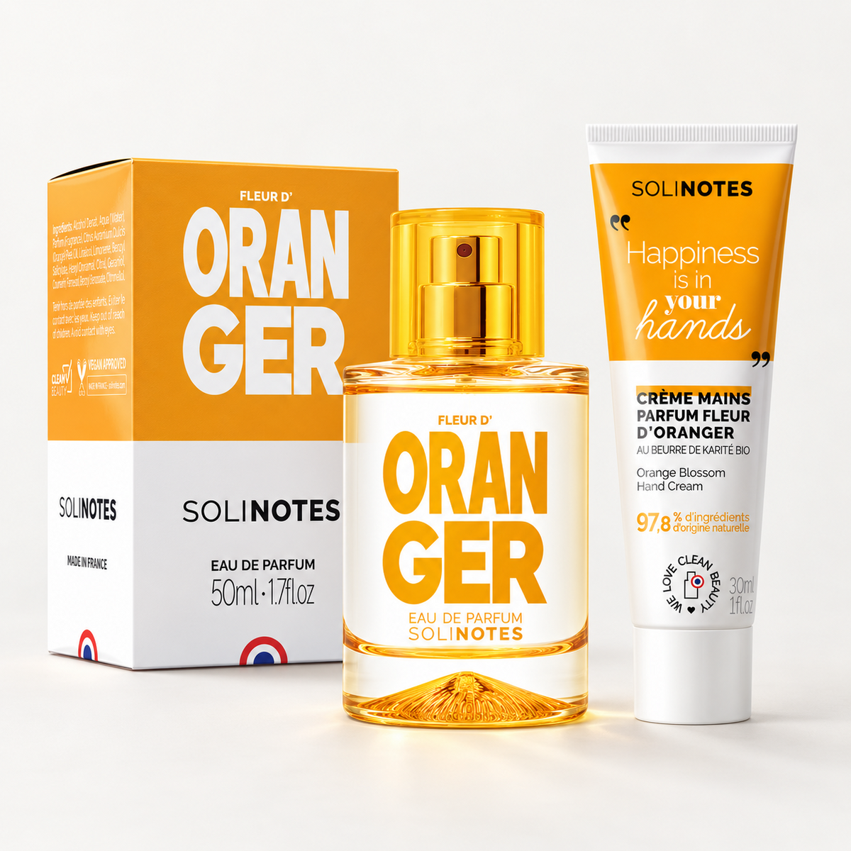 Pack Solinotes Fleur d'Oranger Eau de Parfum 50 ml et crème mains 30 ml