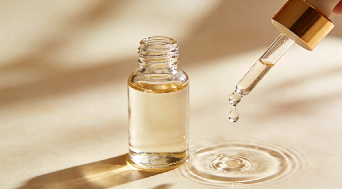 Flacon de sérum avec pipette et goutte – sérum niacinamide et acide azélaïque
