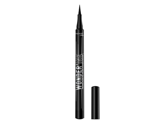 Rimmel - Eyeliner Wonder'Ink - Waterproof - Longue tenue - Mate - Application facile - Noir ( 01 Black) - 1 ml (0.03 FL OZ)