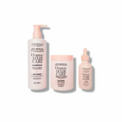 Crystal Organic hair care PACK Soin Cheveux 3 en 1 Protein & Keratin Parfumerie MAMA