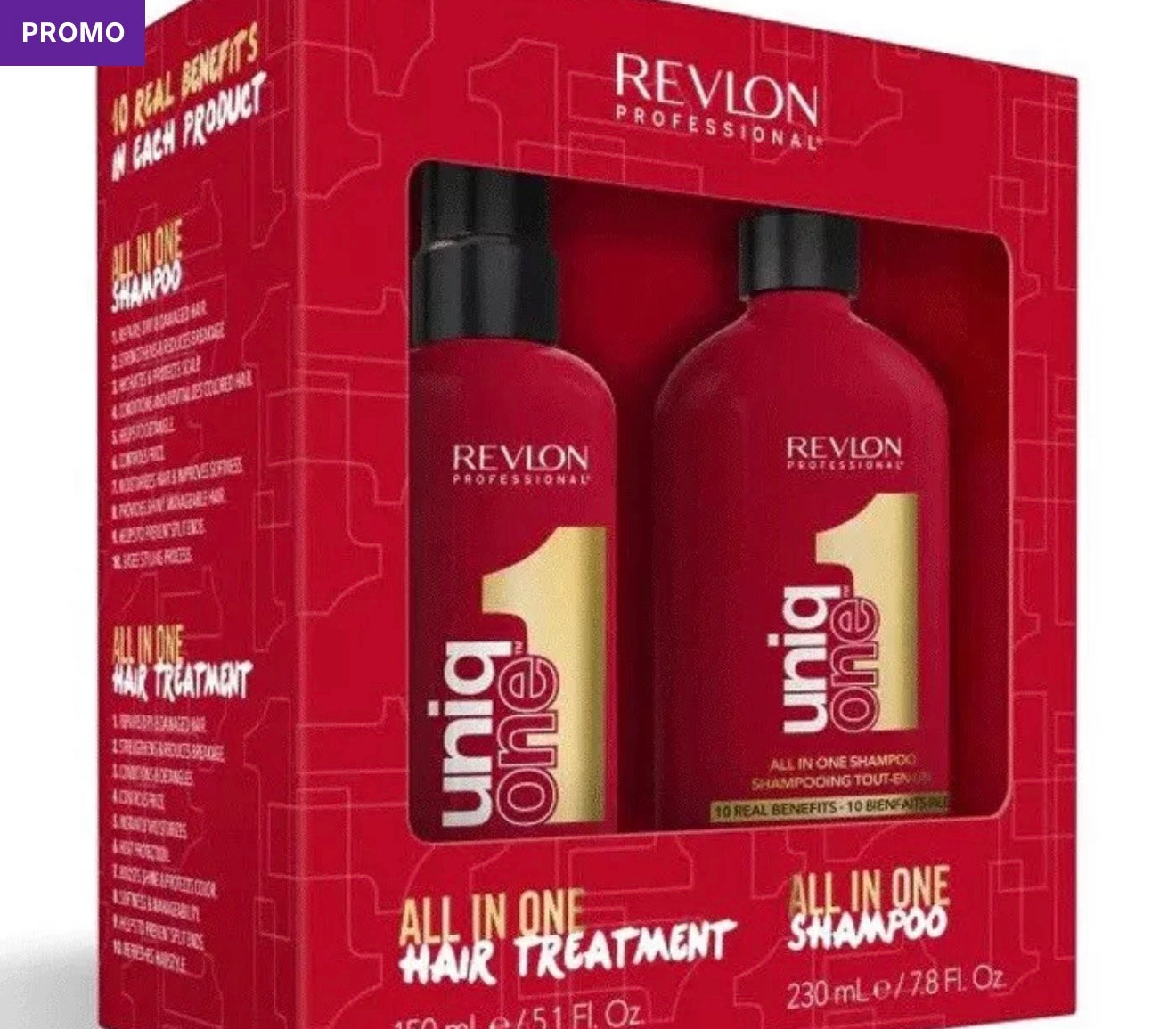 REVLON UNIQ ONE ALL IN ONE TRAITEMENT SANS RINÇAGE 150ML & SHAMPOOING 230ML COFFRET Parfumerie MAMA