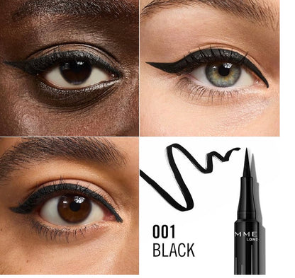 Rimmel - Eyeliner Wonder'Ink - Waterproof - Longue tenue - Mate - Application facile - Noir ( 01 Black) - 1 ml (0.03 FL OZ)