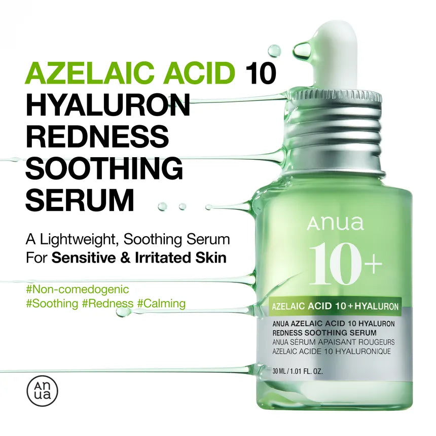ANUA 10+AZELAIC ACID 10 HYALURON REDNESS SOOTHING SERUM 30 ML ANUA