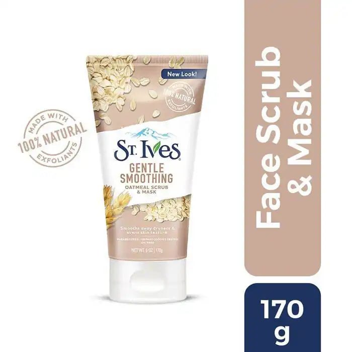 GOMMAGE VISAGE - ST.IVES - ST IVES GENTLE SMOOTHING OATMEAL SCRUB & MASK - 170g - Vegan - Tous types de peau Parfumerie MAMA