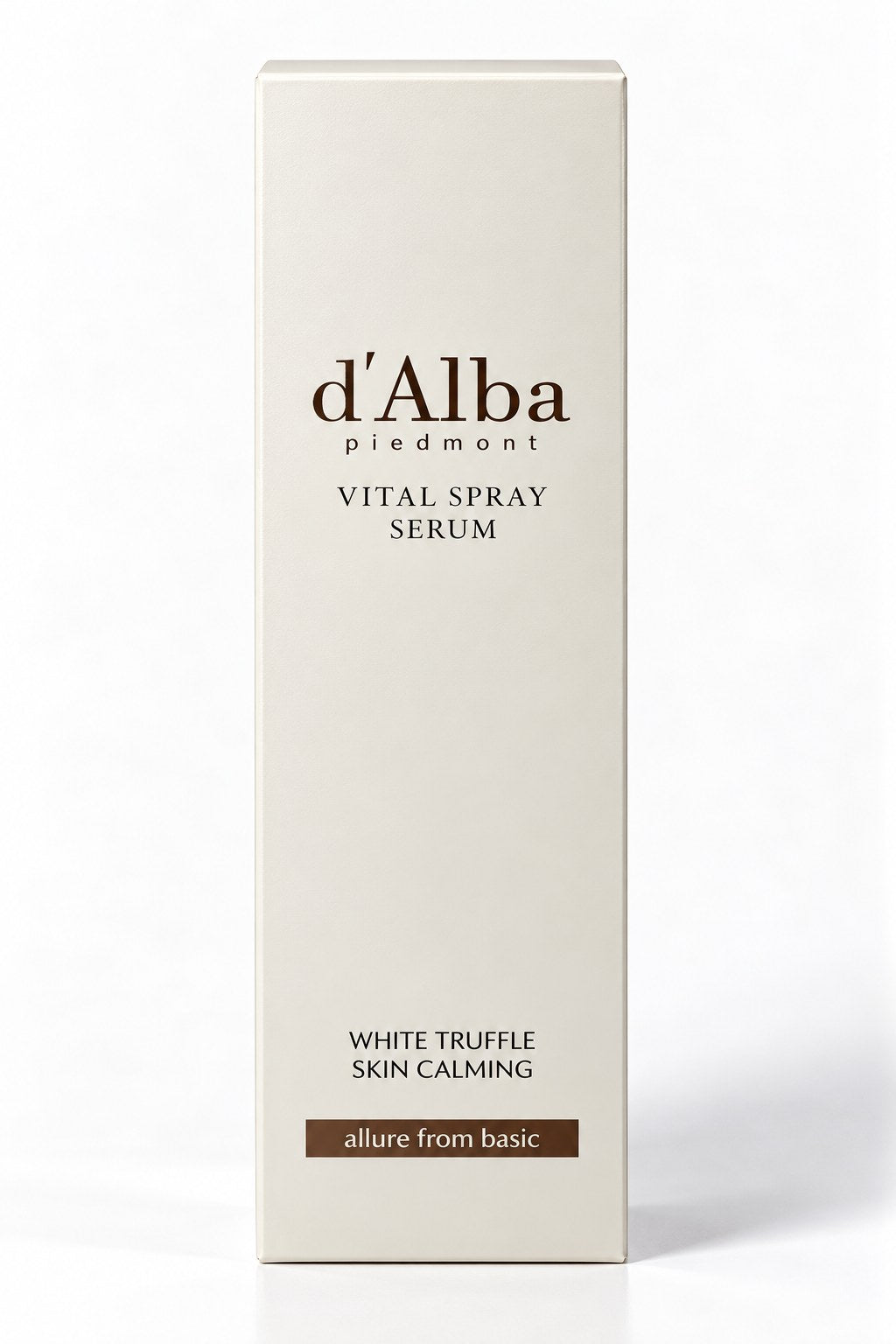 Flacon spray d'Alba Piedmont Vital Spray Serum à la truffe blanche sur fond blanc