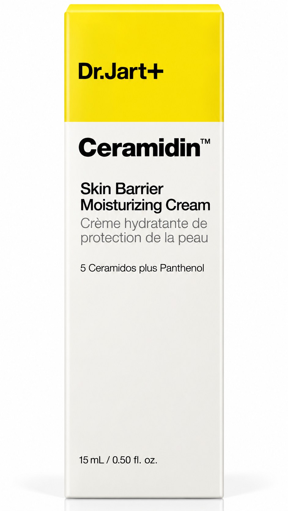 Mini pot Dr.Jart+ Ceramidin Skin Barrier Moisturizing Cream 15 ml sur fond blanc