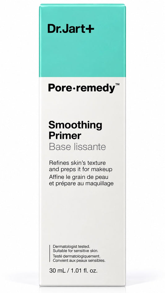 Tube Dr.Jart+ Pore Remedy Smoothing Primer base lissante 30 ml sur fond blanc