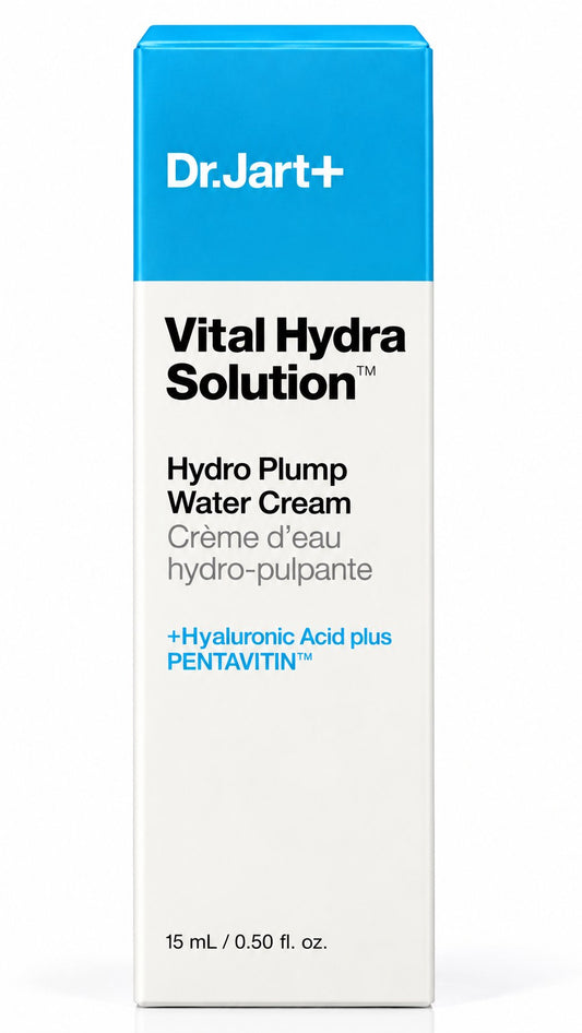 Mini pot Dr.Jart+ Vital Hydra Solution Hydro Plump Water Cream 15 ml sur fond blanc