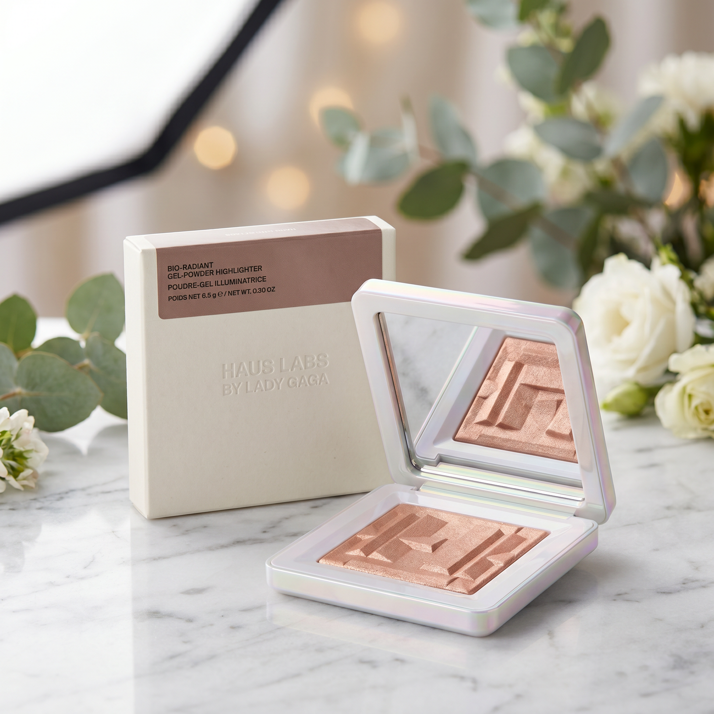 HAUS LABS BY LADY GAGA Bio-Radiant Gel- Powder Highlighter PEACH QUARTZ NEW NIB