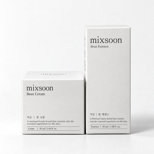 Pack Mixsoon : Bean Essence et Bean Cream sur fond blanc