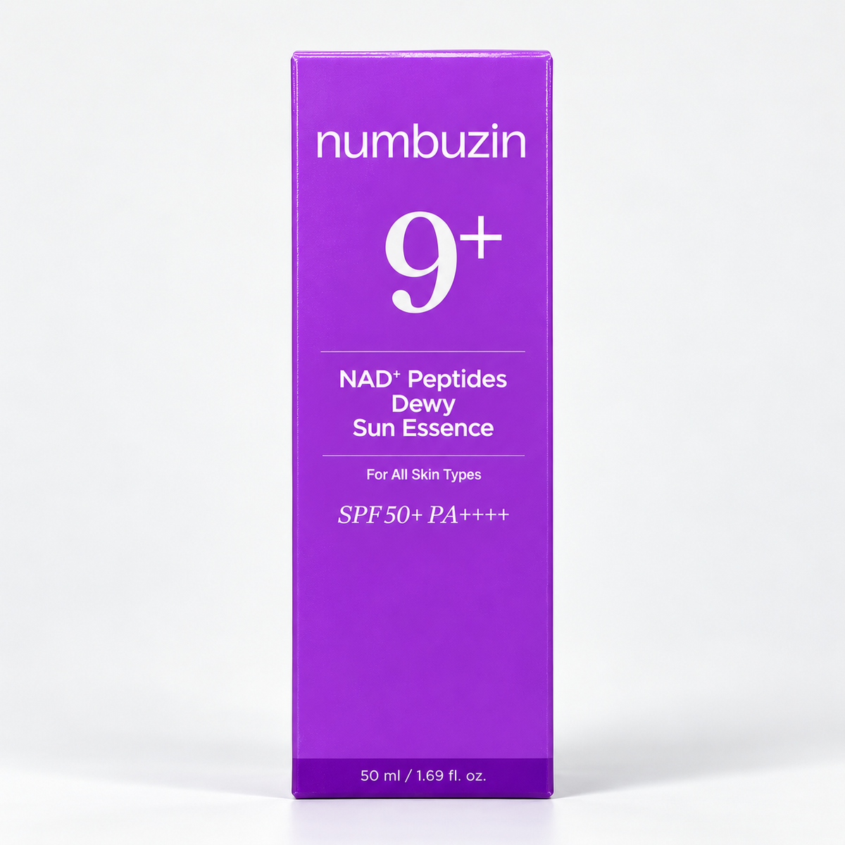 numbuzin No.9+ NAD+ Peptides Dewy Sun Essence SPF50+ 50 ml, photo studio professionnelle