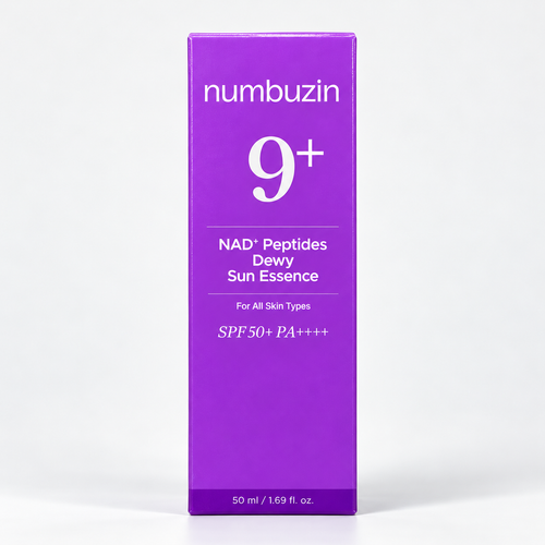 numbuzin No.9+ NAD+ Peptides Dewy Sun Essence SPF50+ 50 ml, photo studio professionnelle