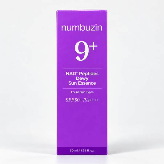 numbuzin No.9+ NAD+ Peptides Dewy Sun Essence SPF50+ 50 ml, photo studio professionnelle